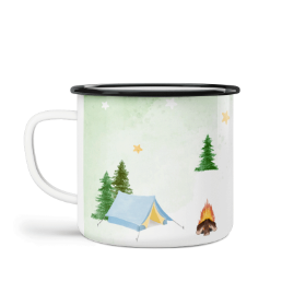 Fotohrnek plecháček s fotkou a textem - Watercolor camping